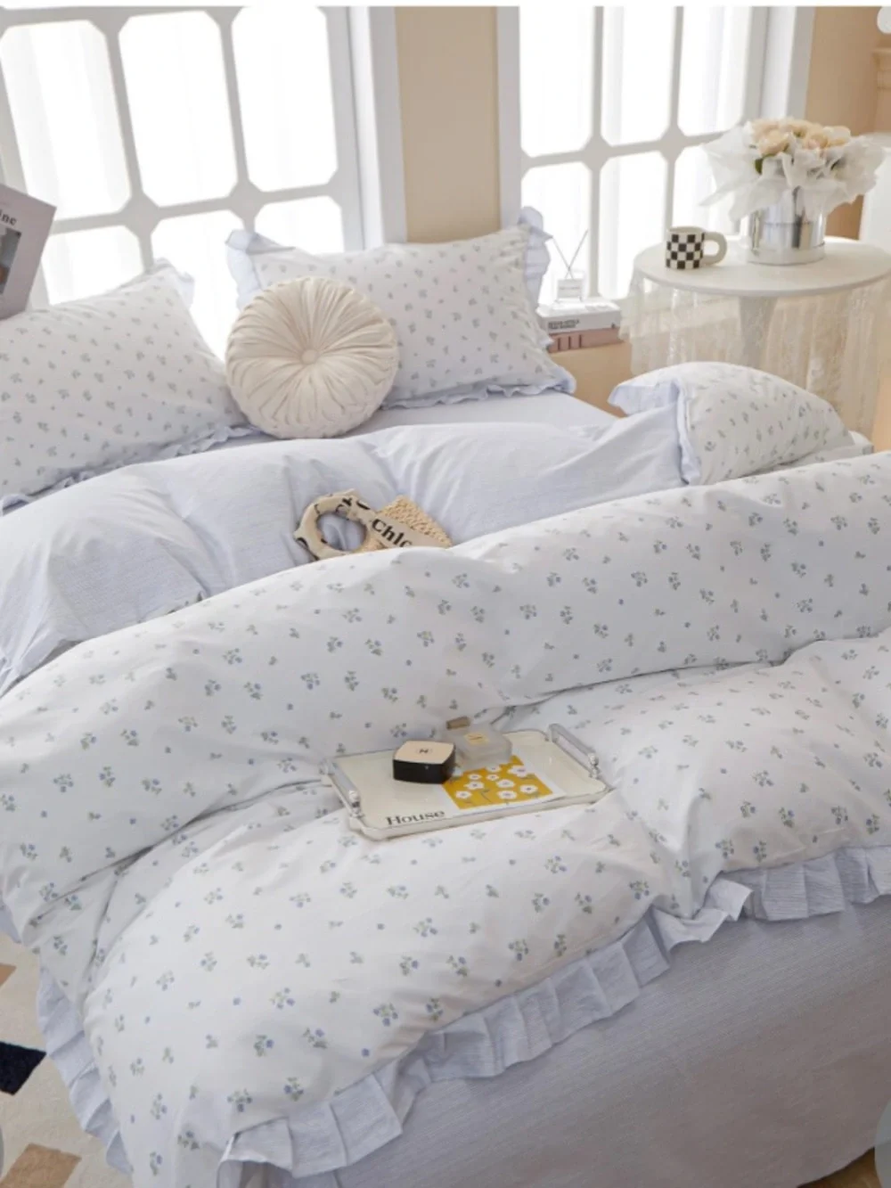 Children’s Duvet Set 100% Cotton - BLUE FLORAL - TWIN